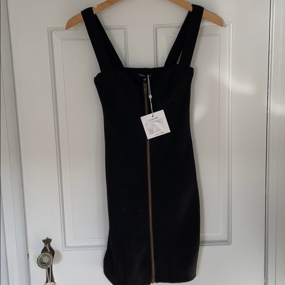 NWT! Honey Punch black zip front bustier mini - Picture 3 of 5